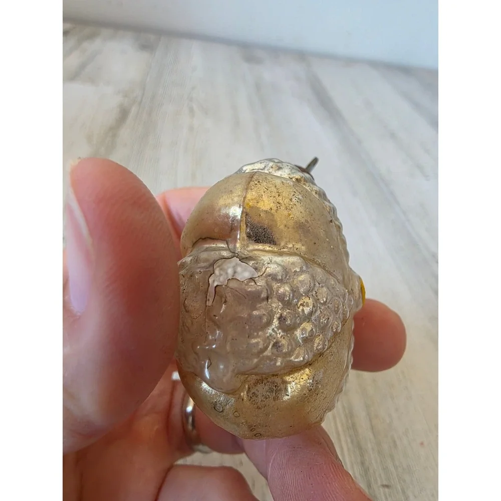 Antique AS IS Daisy mercury glass ornament Xmas tree